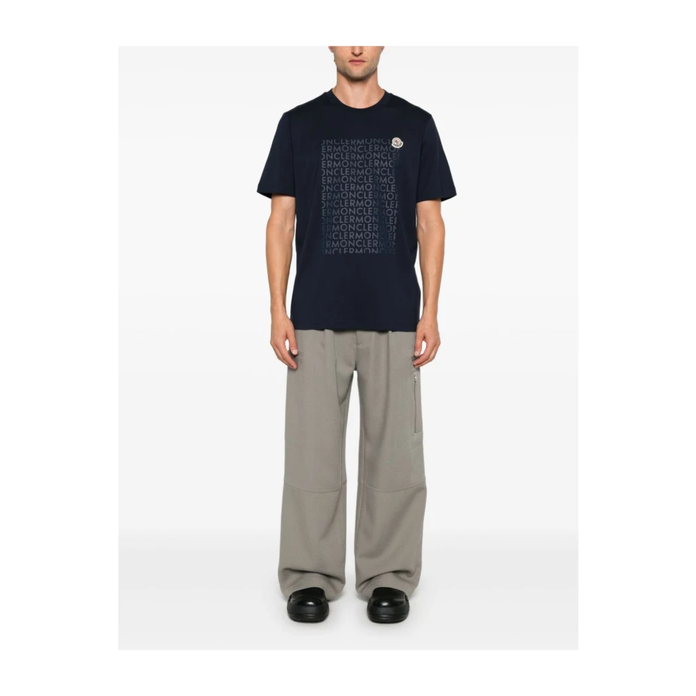 Moncler Blauw T-shirt voor mannen Blue Heren