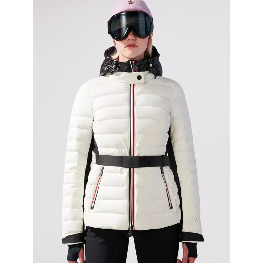 Moncler Witte Ski Jas met Capuchon White Dames