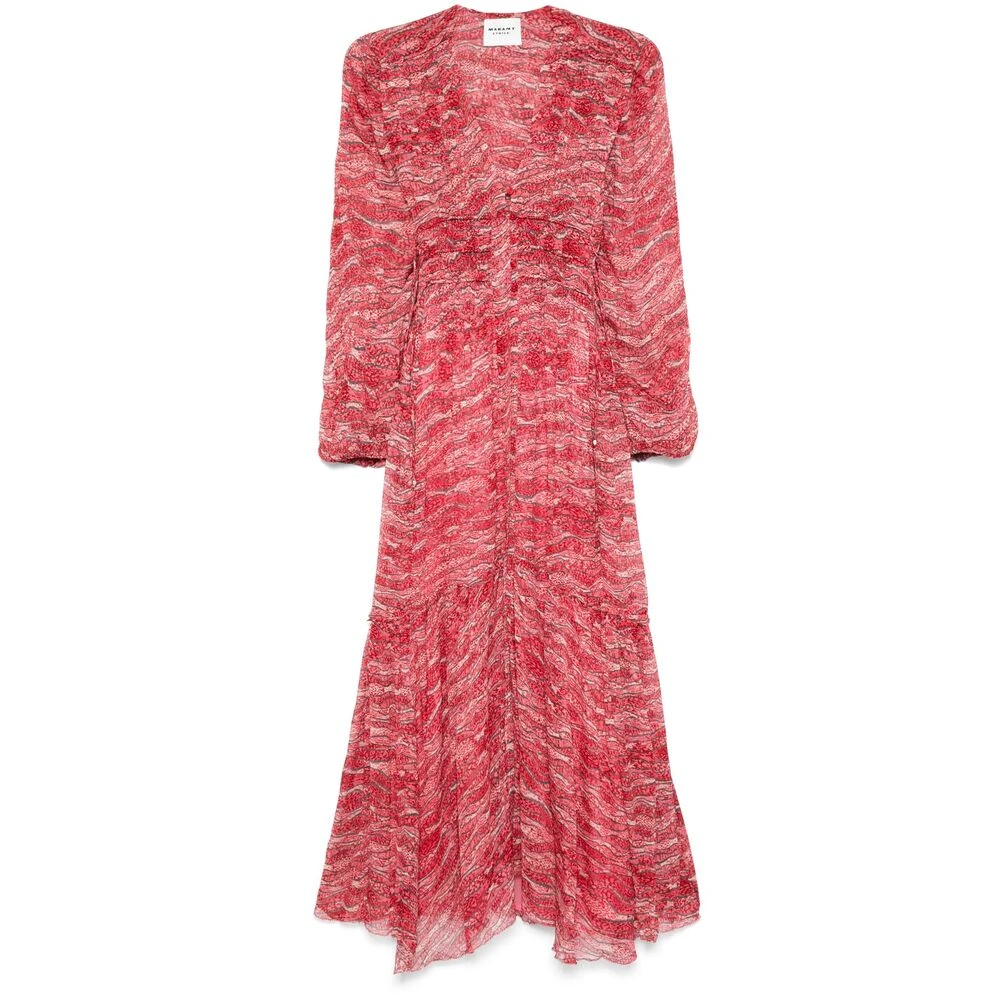 Isabel Marant Étoile Poppy Red Etoile Jurk met Zijstrik Multicolor Dames