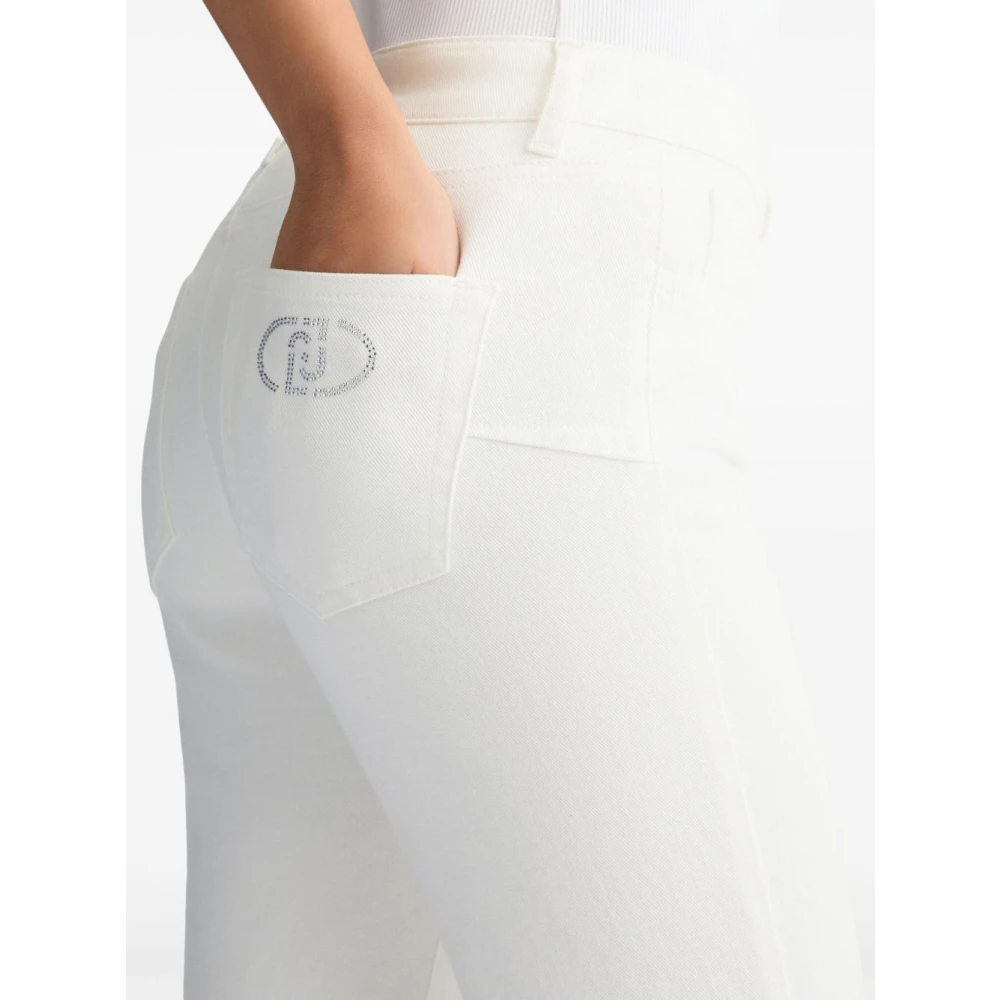 Liu Jo Witte Jeans met Studded Logo Detail White Dames