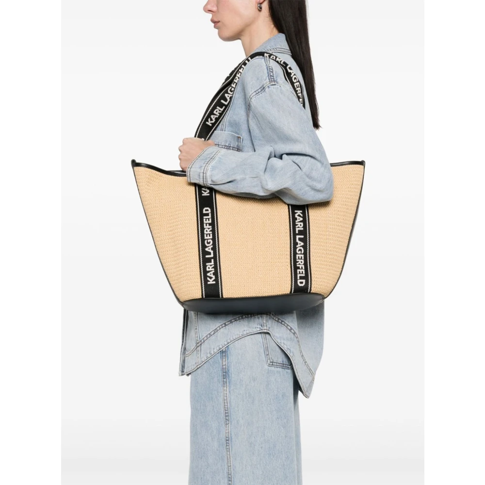 Karl Lagerfeld Essential Raffia TAS Beige Dames
