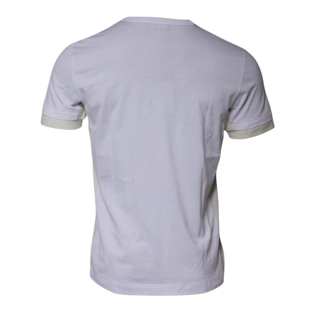 Dolce & Gabbana Witte Katoenen Crew Neck T-shirt met Zak White Heren