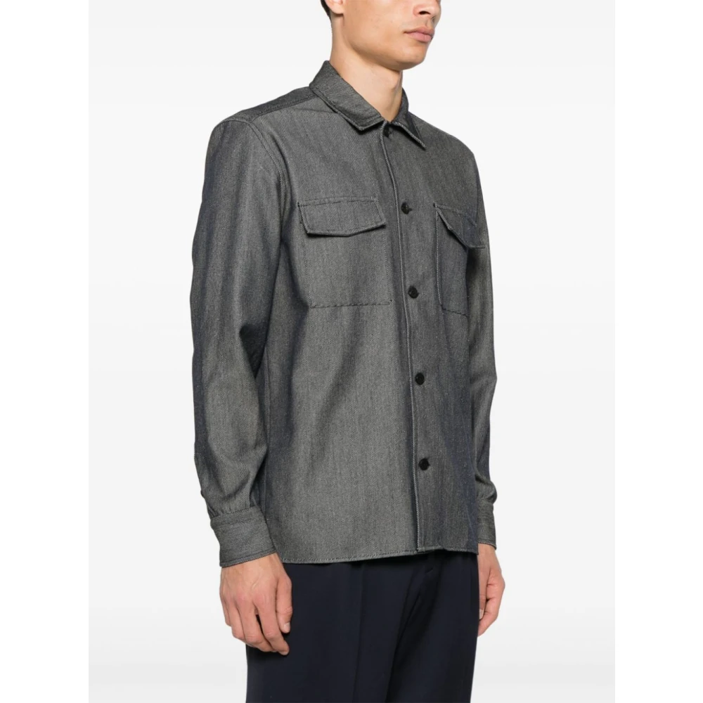 Low Brand Casual Shirt voor Mannen Gray Heren