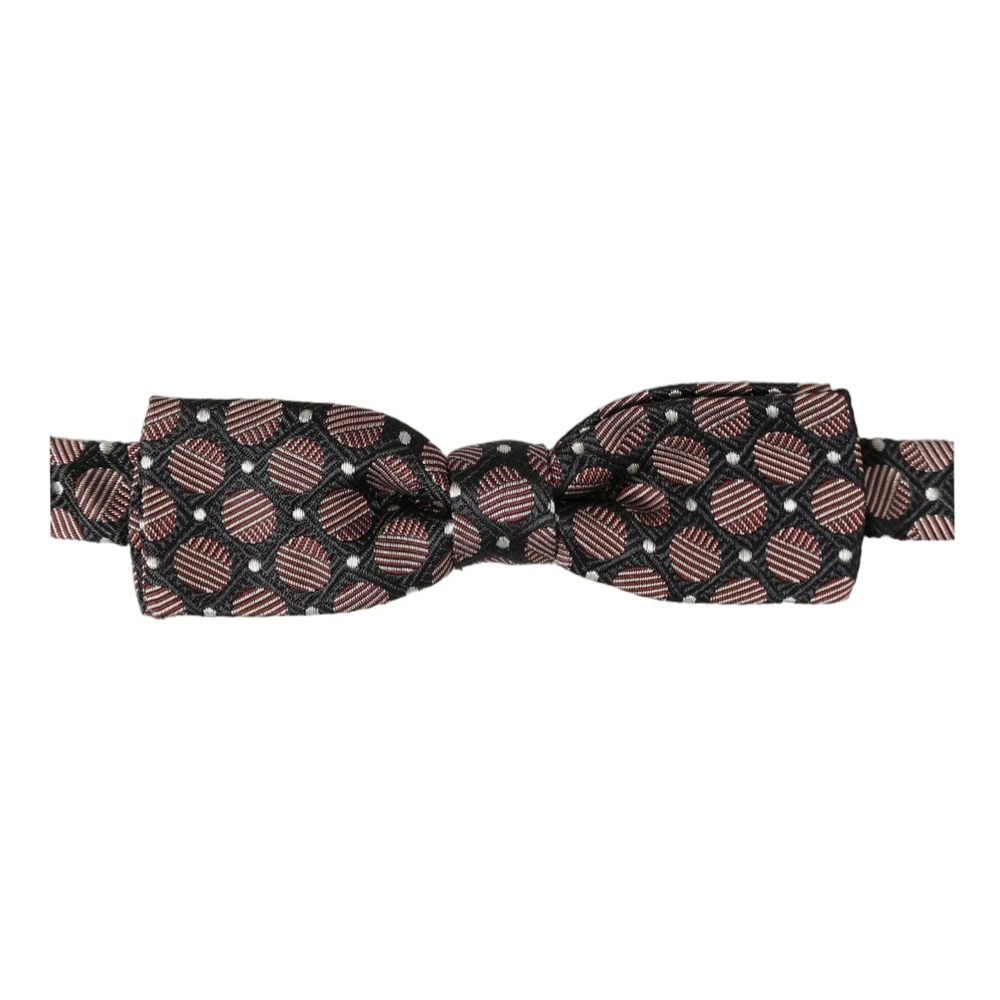 Dolce & Gabbana Multicolor Geometric Silk Adjustable Neck Papillon Bow Tie - Image 2