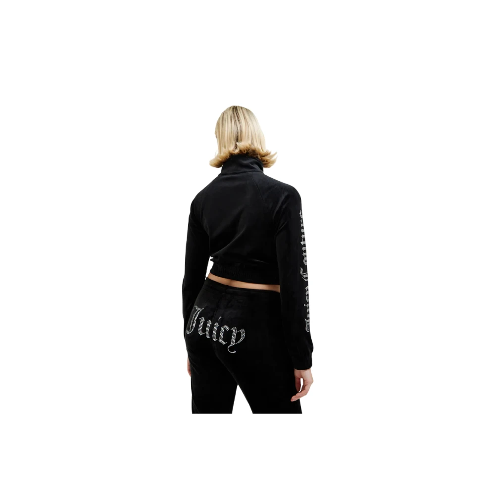 Juicy Couture Zwarte Velours Sportieve Trui Black Dames
