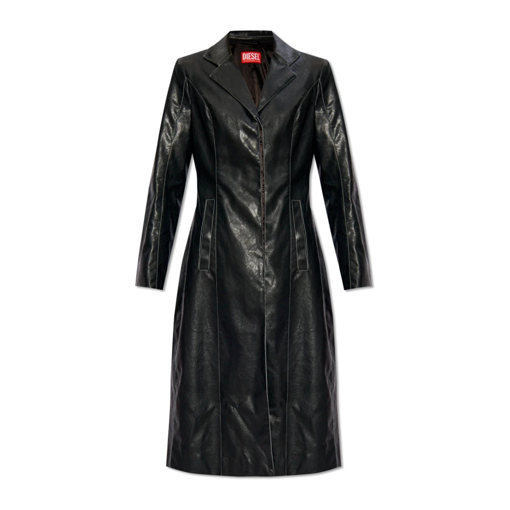 Diesel Trench coat in supple technical fabric Black Dames
