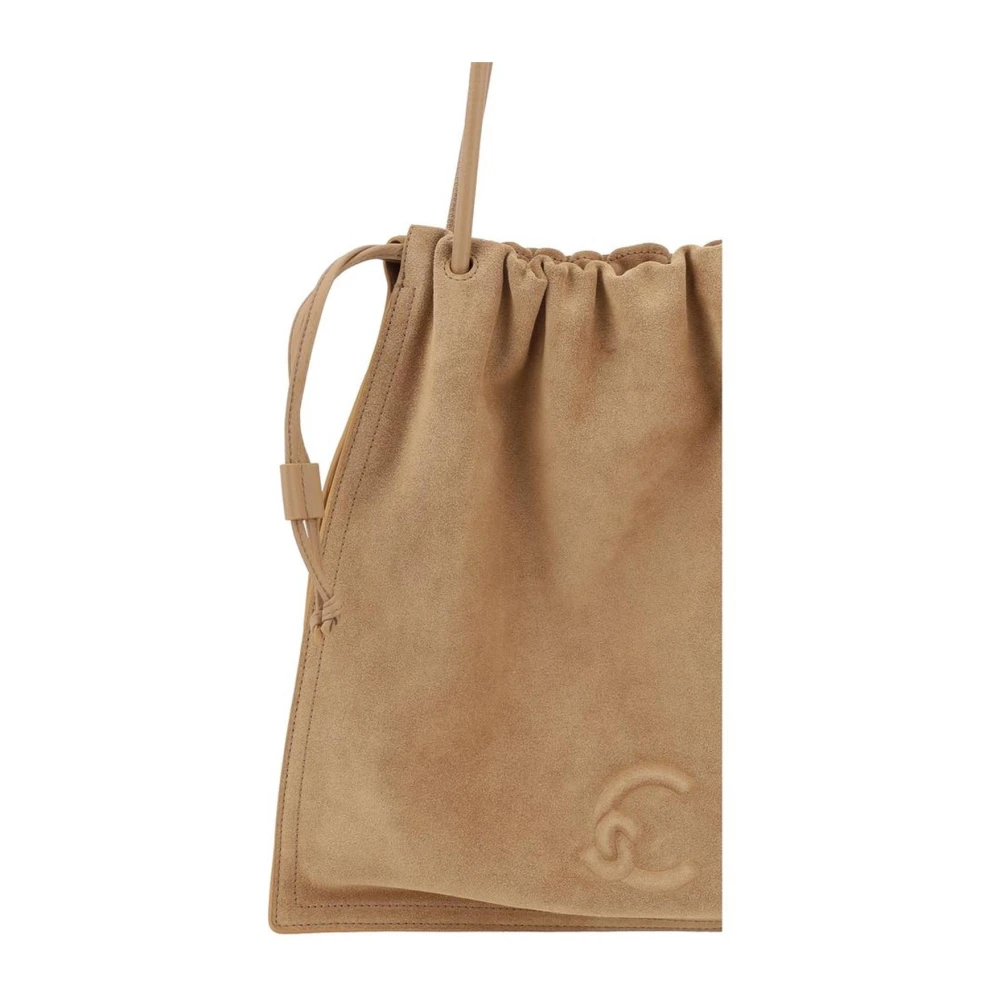 Coccinelle Elegante Suède Lederen Schoudertas Beige Dames