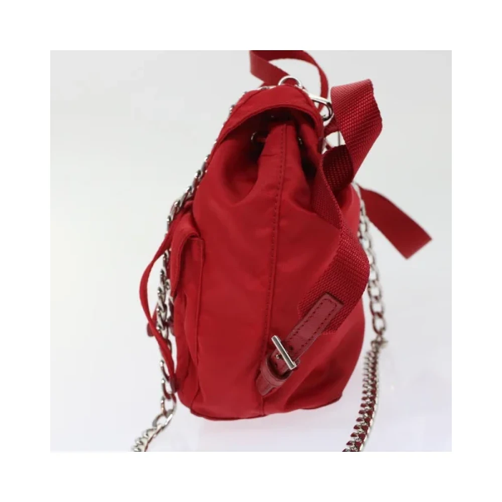 Prada Vintage Pre-owned Nylon backpacks Red Dames