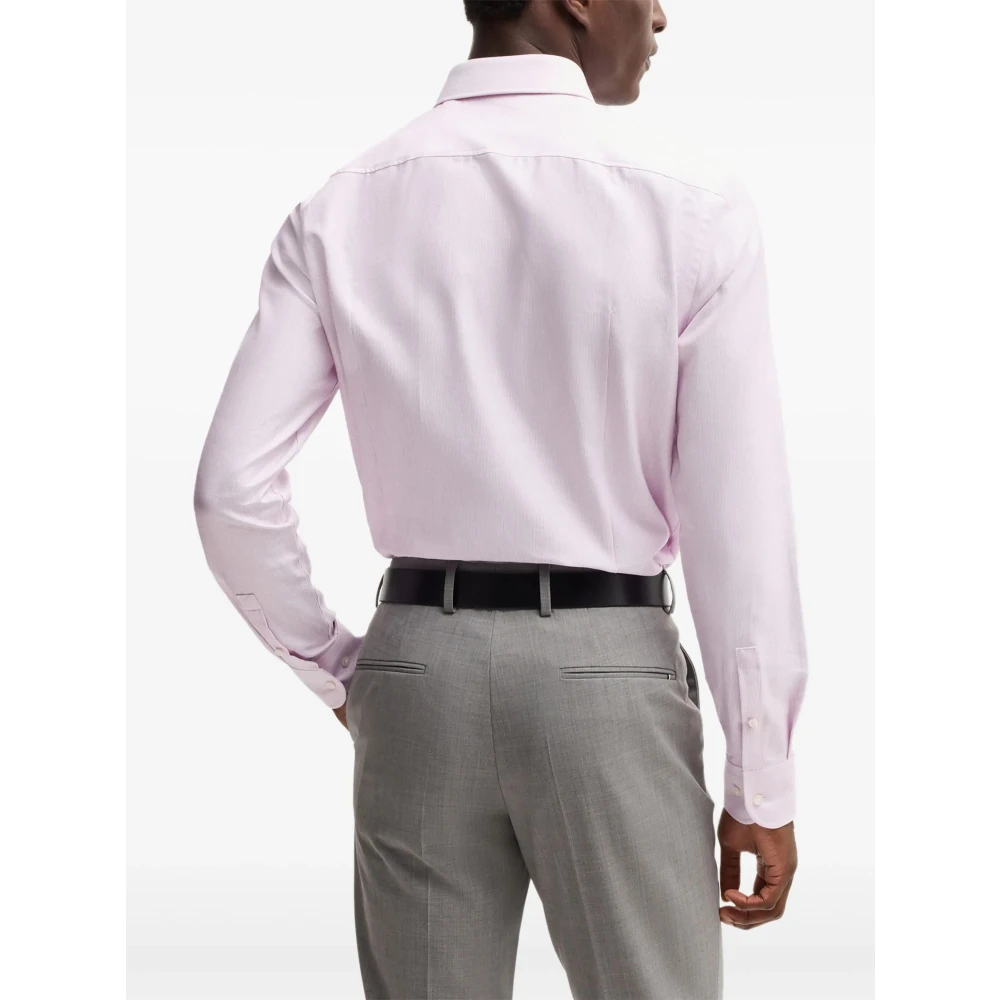 Hugo Boss Slim Fit Katoenen Overhemd Designers code Pink Heren