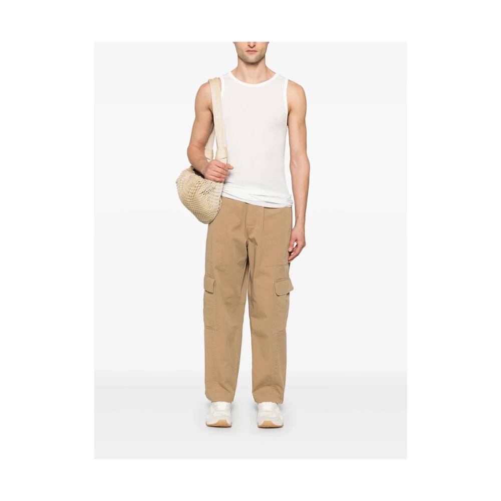 Isabel Benenato Wit Crew Neck Raw-Cut T-shirt White Heren