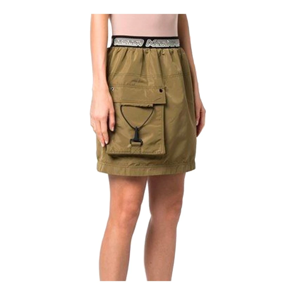 Stella Mccartney Logo Rok met Elastische Tailleband Green Dames