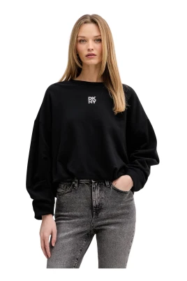 Sweatshirt med strasslogotyp