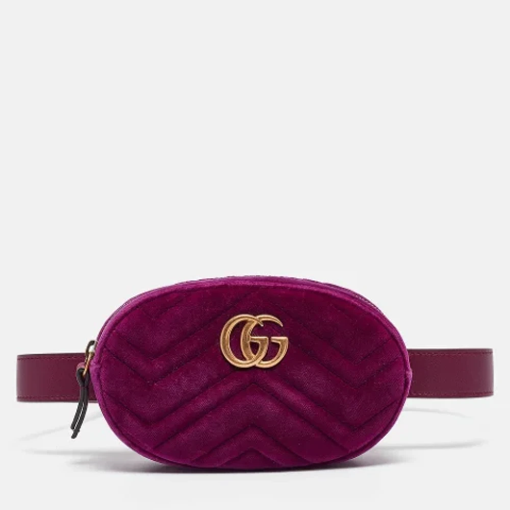 Gucci Vintage Pre-owned Velvet gucci-bags Purple Dames