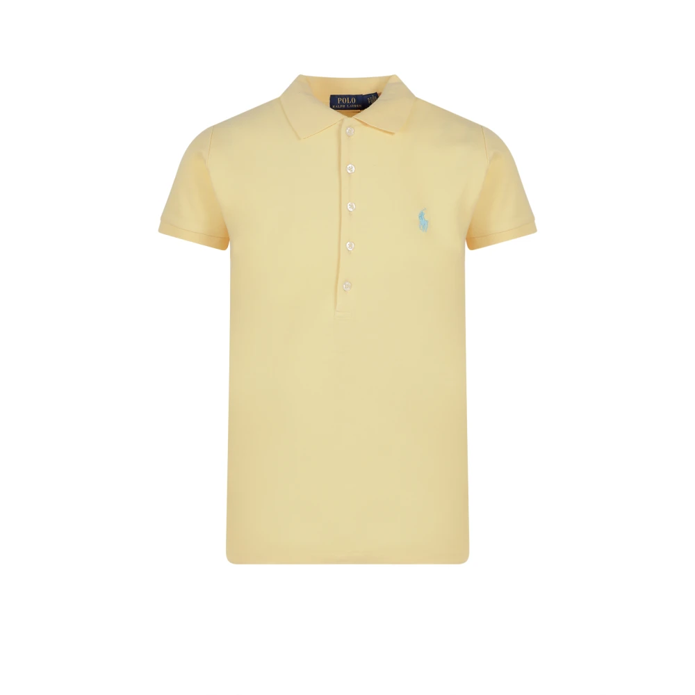 Polo Ralph Lauren Geborduurd Katoenen Polo Shirt Yellow Dames