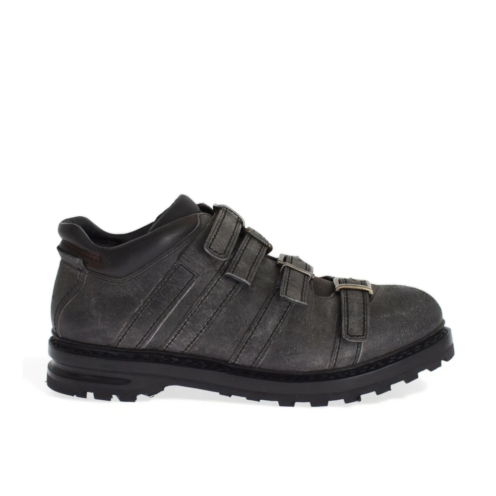 Dolce & Gabbana Gray Leather Ankle Strap Shoes Boots - EU39.5/US6.5 - Image 2