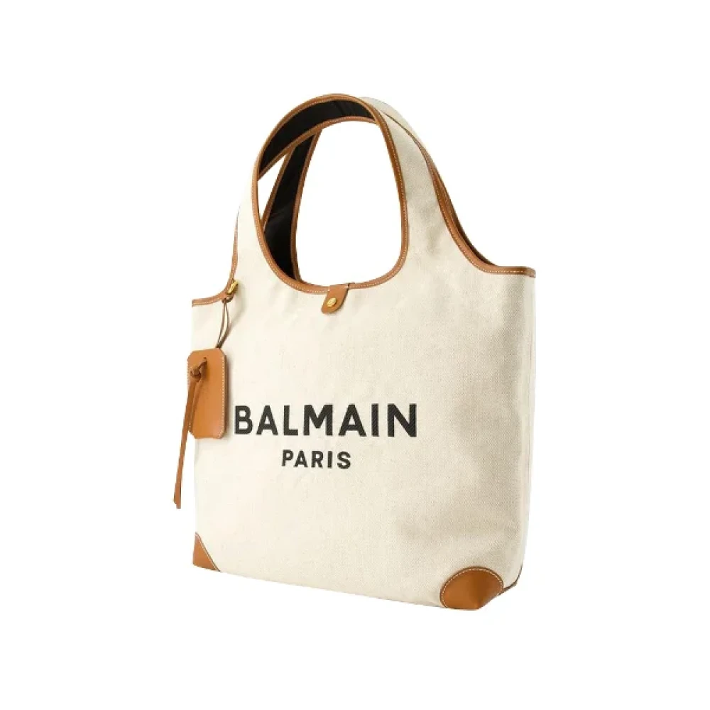 Balmain Pre-owned Cotton handbags Beige Dames