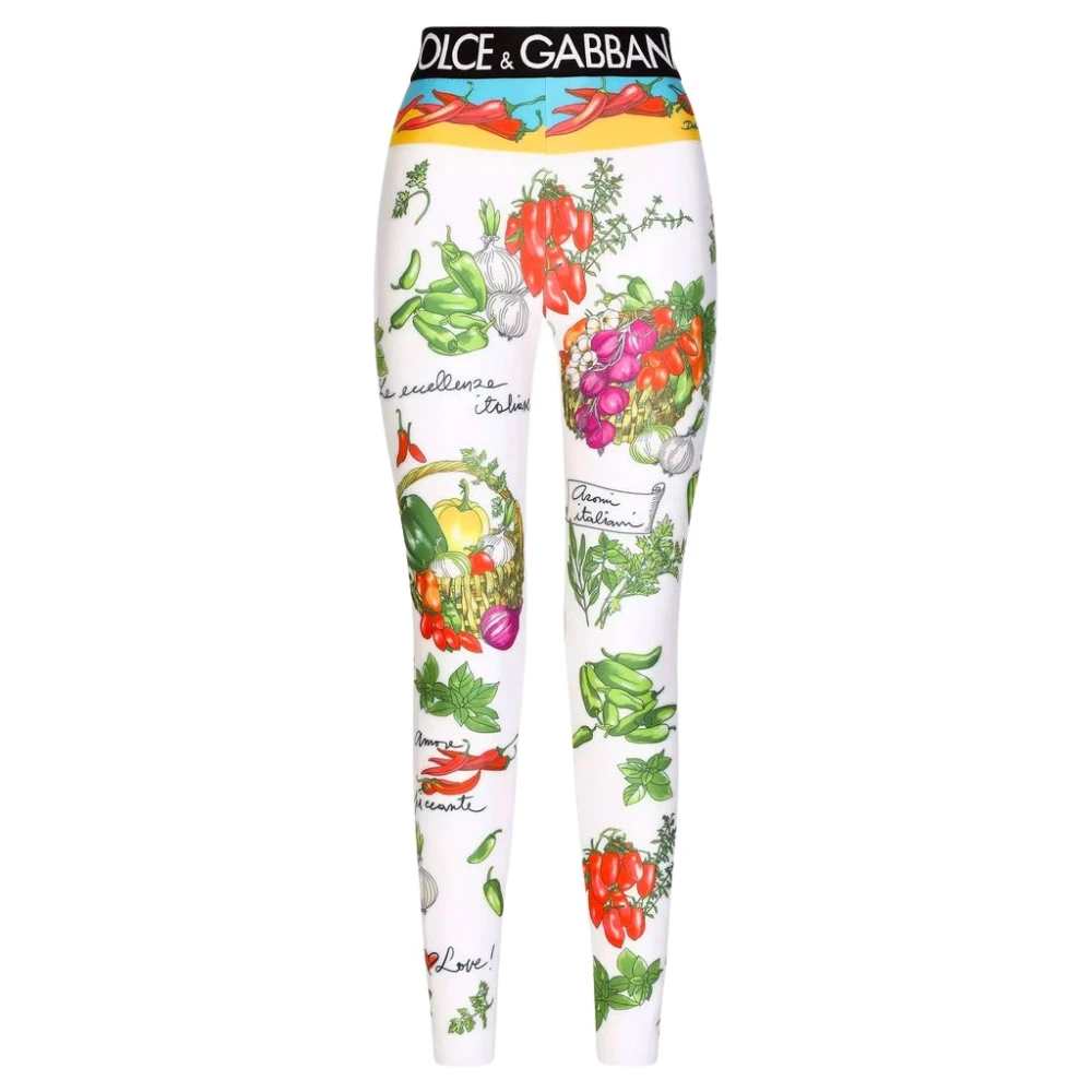 Dolce & Gabbana Iconische Logo Leggings Elastisch Ontwerp Multicolor Dames