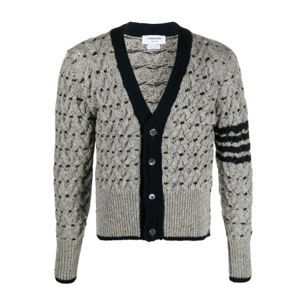 Thom Browne Chunky Cable Knit Trui Gray Heren