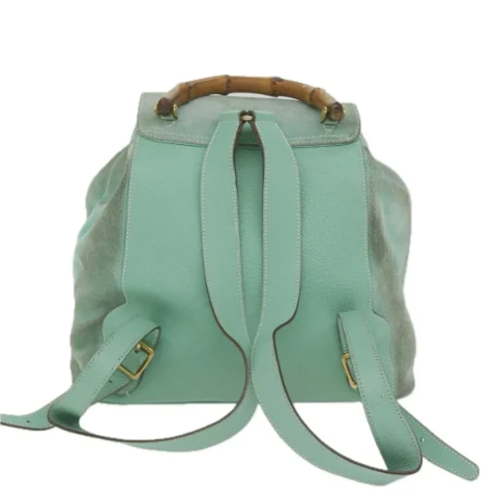 Gucci Vintage Pre-owned Suede backpacks Blue Dames