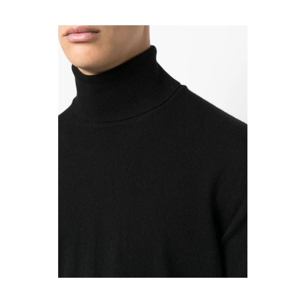 BRUNELLO CUCINELLI Zwarte Kasjmier Gebreide Coltrui Sweater Black Heren