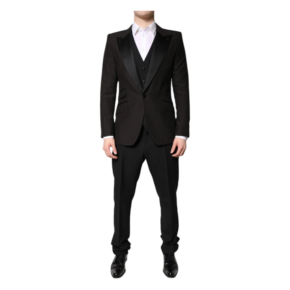 Dolce & Gabbana , Single Breasted Suits, Male, Gray, Xl, Single Breasted 3 Piece Suit