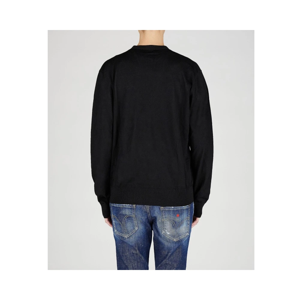 Dsquared2 Geborduurd logo wollen vest met zakken Black Dames