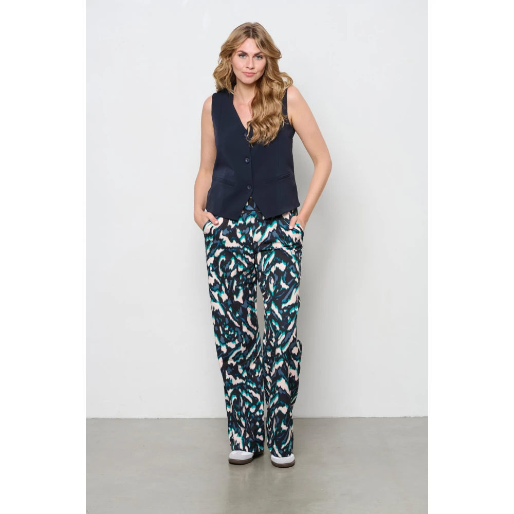 &Co Woman Wijde Bruin Suède Broek Multicolor Dames