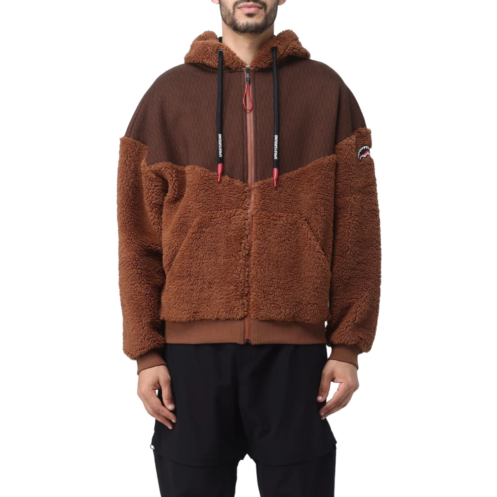 Sprayground Bruine Zip Hoodie Set voor Heren Brown Heren