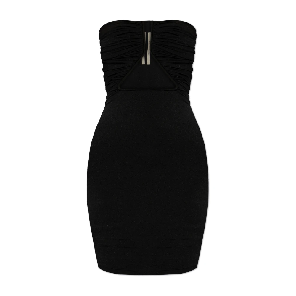 Rick Owens Zwarte Strapless Jurk met Uitsnede Black Dames