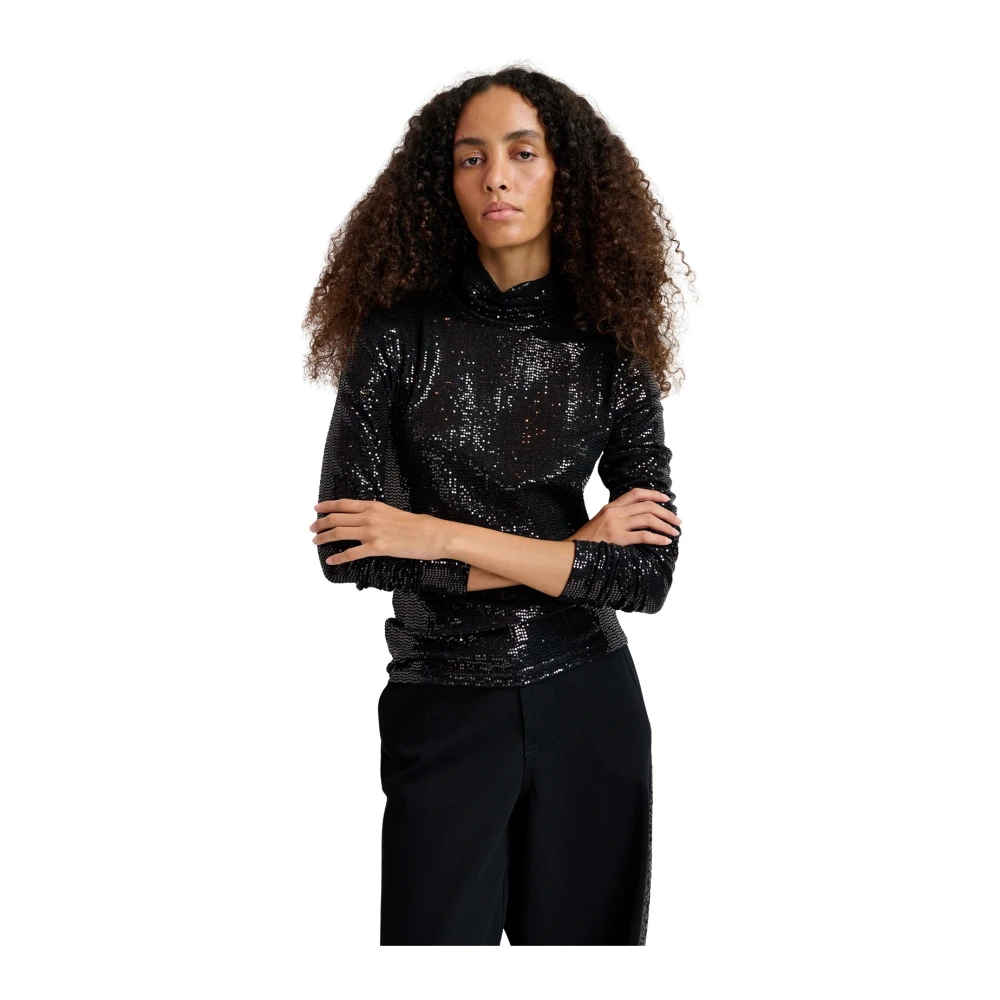 Essentiel Antwerp Turtle Neck Jersey Top Black Dames