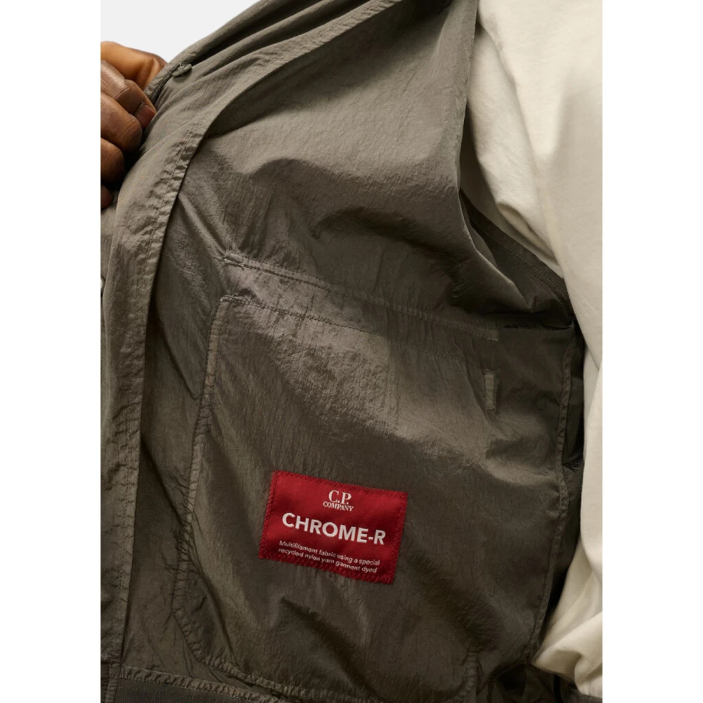 C.P. Company Glanzende Nylon Jas met Knoopdetails Green Heren