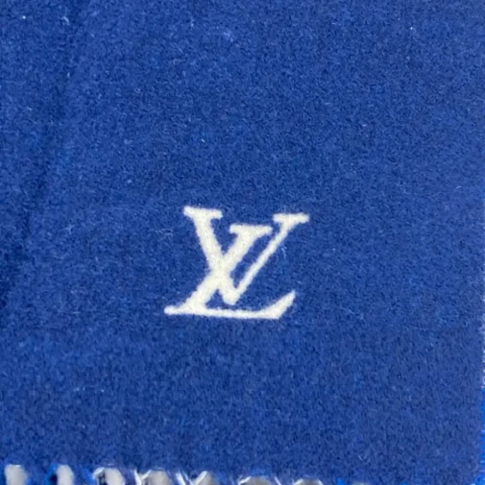 Louis Vuitton Vintage Pre-owned Wool scarves Blue Dames