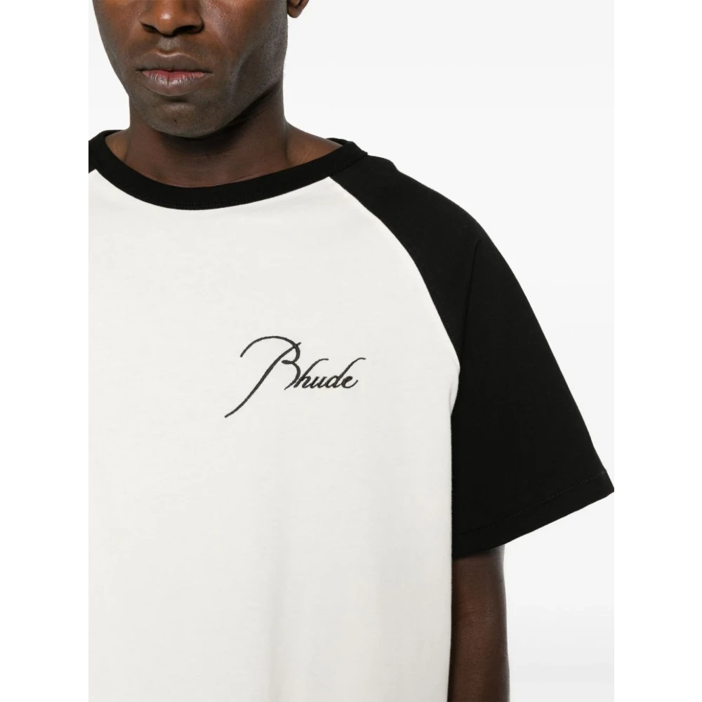 Rhude Vintage Zwart Raglan T-shirt White Heren