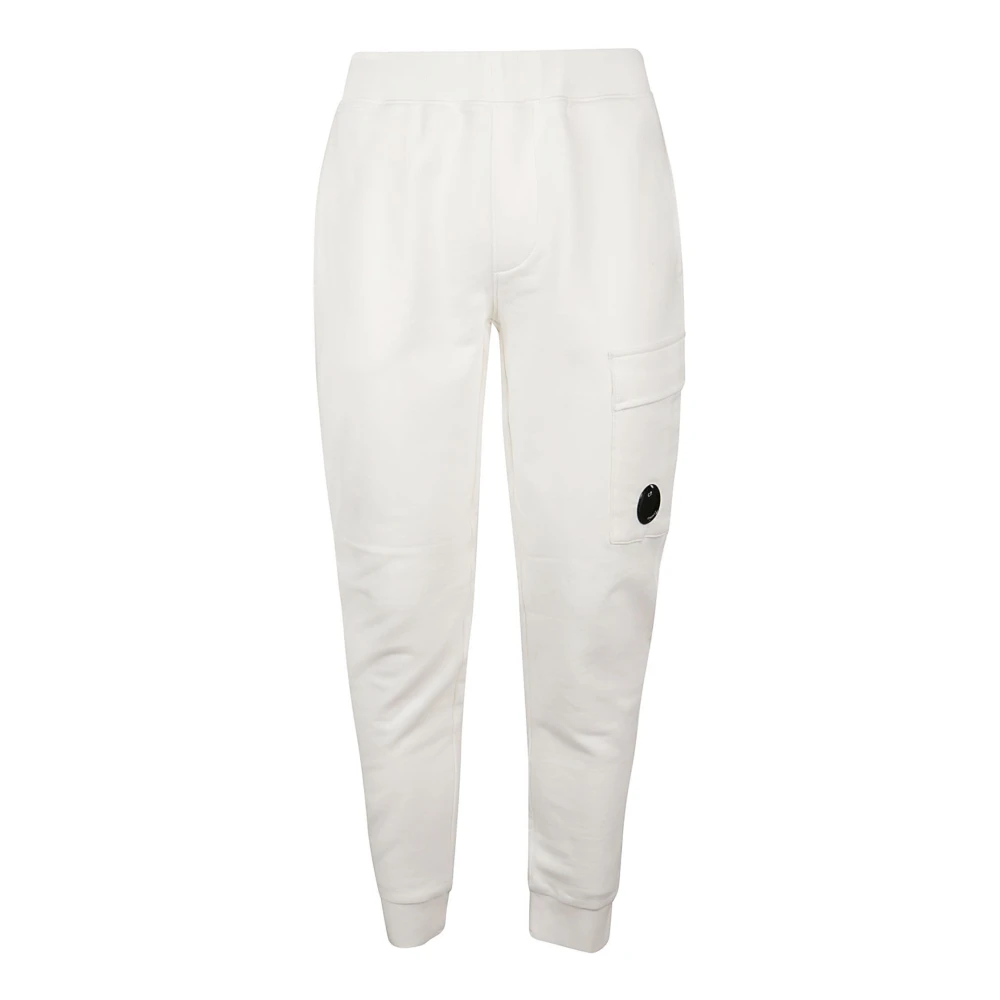 C.p. Company Men's White Sweatpants, Xl, Tapered Leg Fleece Joggers