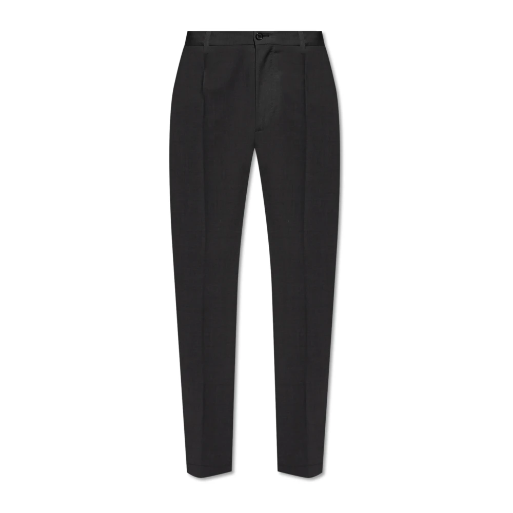 Dolce & Gabbana Broek met Faux Fur Trim Black Heren