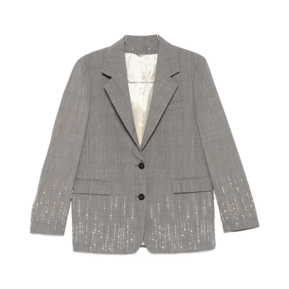 Golden Goose Women's Gray Blazers, S, Check Embellishment Jacket