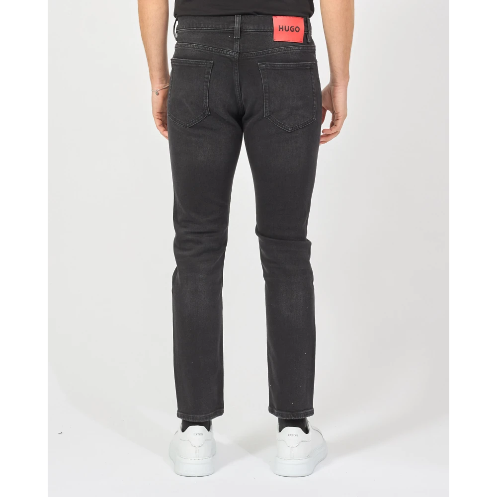 Hugo Boss Zwarte Slim Fit Straight Leg Jeans Black Heren