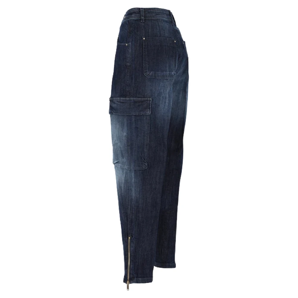 Kocca Donkerblauwe Jeans met zijzakken Blue Dames