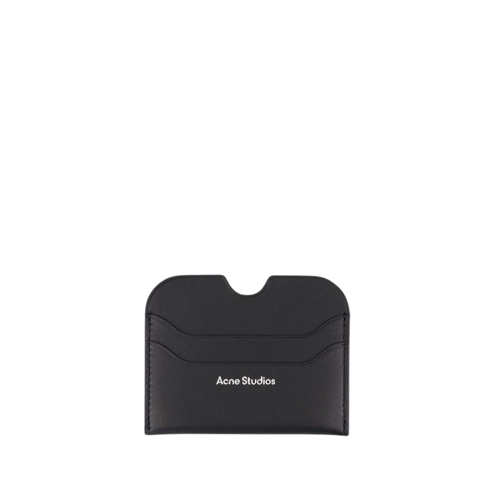 Acne Studios Zwarte Leren Kaarthouder Black Heren