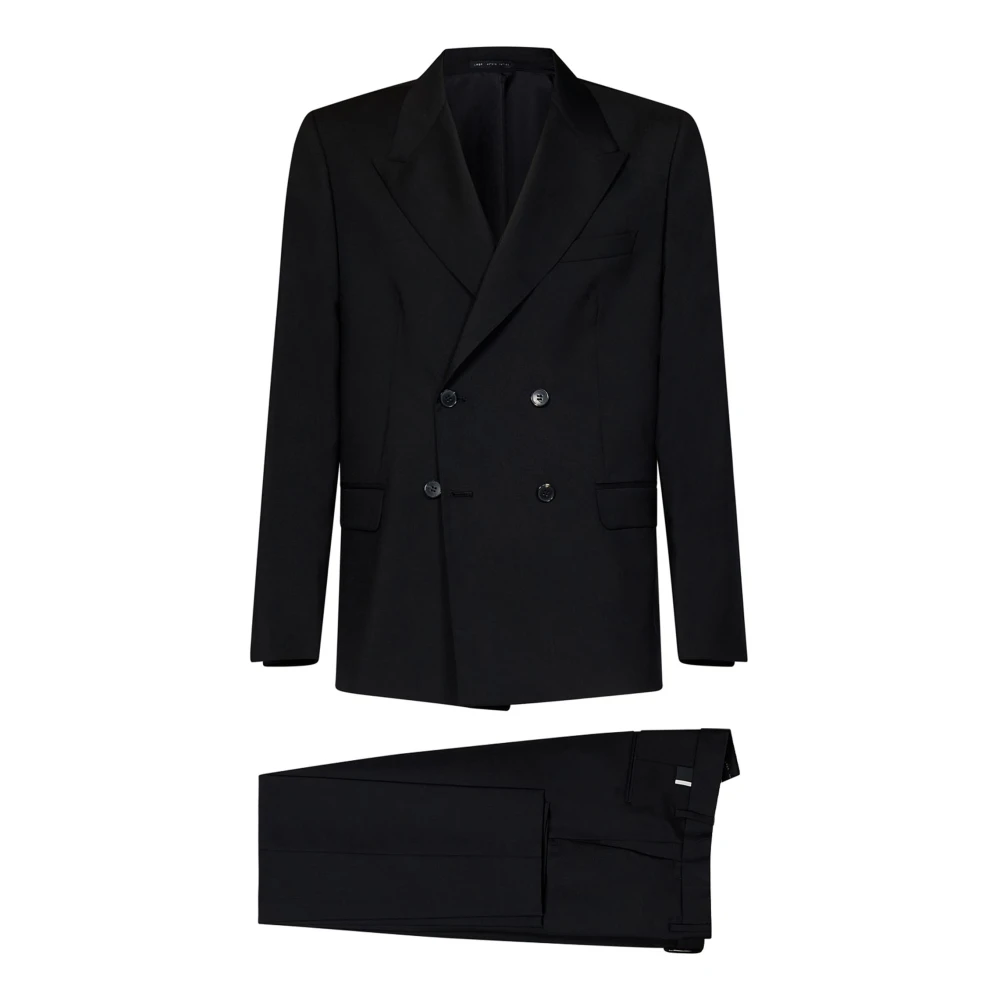 Low Brand Double Breasted Suits Black Heren