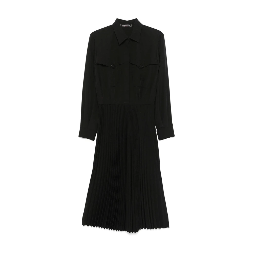 Ermanno Scervino Elegante Zwarte Jurk met Kantdetail Black Dames