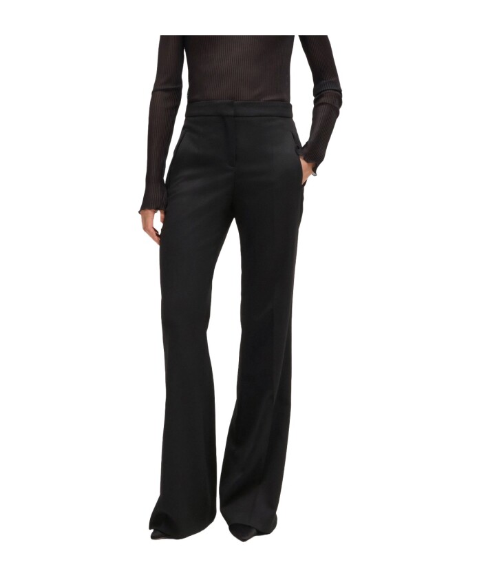 pantalon-evase-en-twill-melange-de-laine