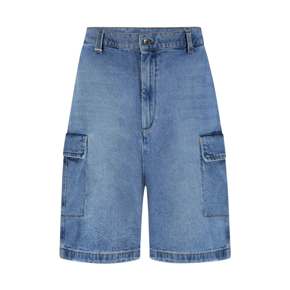 FLÂNEUR Denim Cargo Shorts för män Blue, Herr