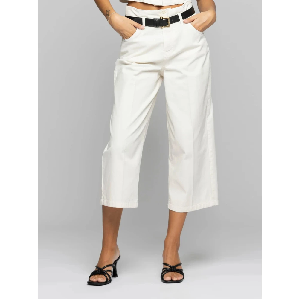Kocca Elegante Capri Broek in Milk Cream Beige Dames