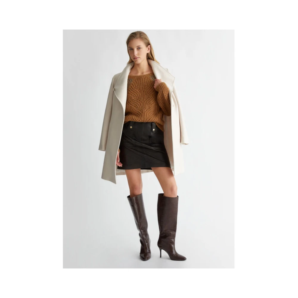 Liu Jo Dubbelbreastede wollen jas White Dames