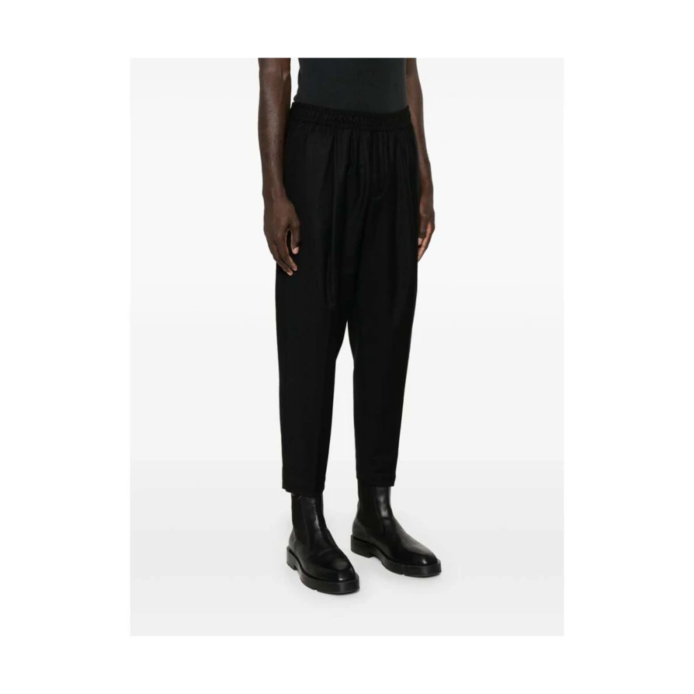 Briglia Zwarte Wolmix Tapered Leg Broek Black Heren