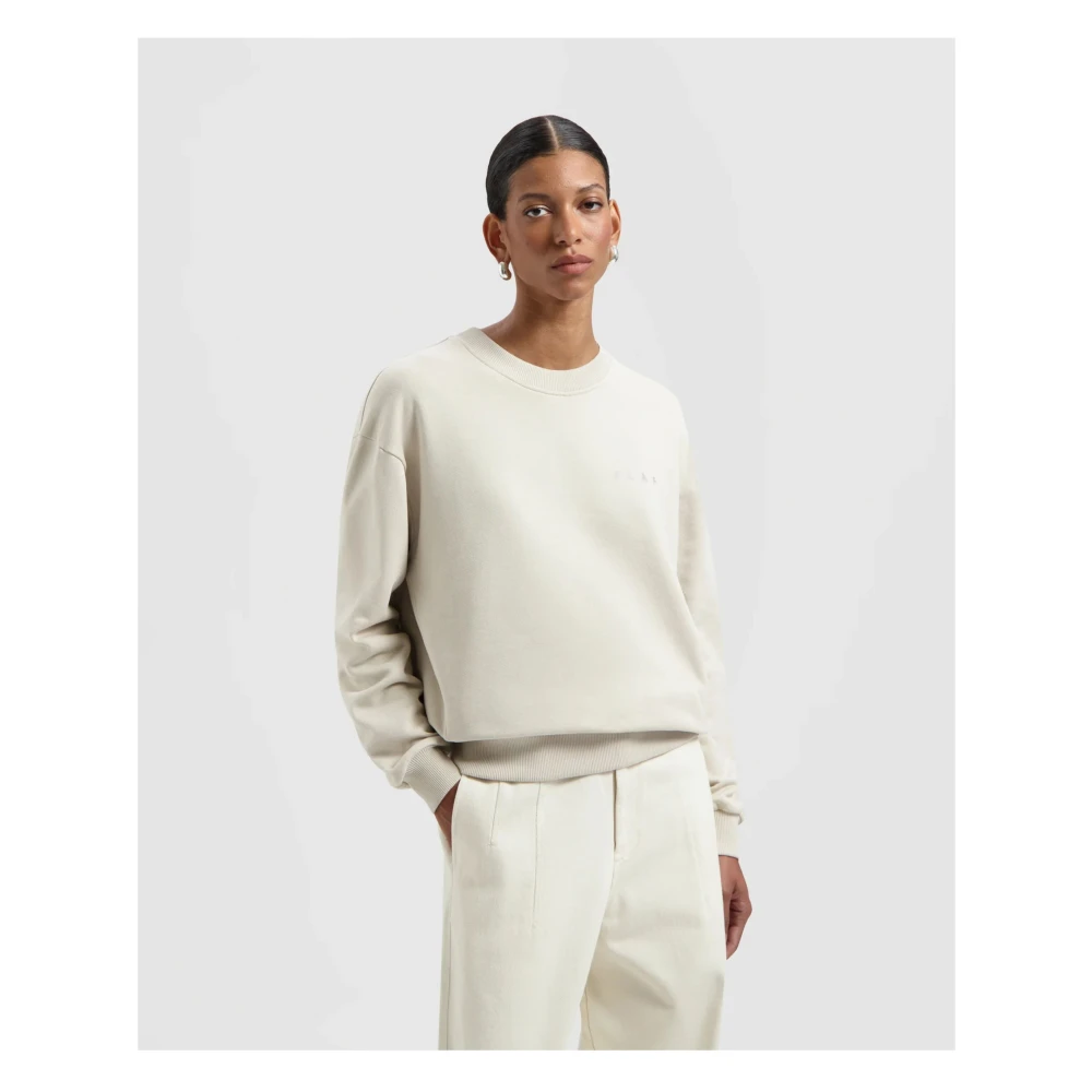 Olaf Hussein Spiral Face Crewneck Sweaters Beige Dames