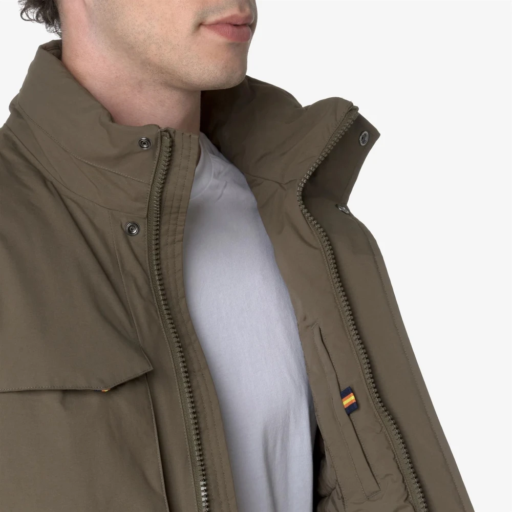 K-way Warme Ottoman Jas Medium Lengte Brown Heren