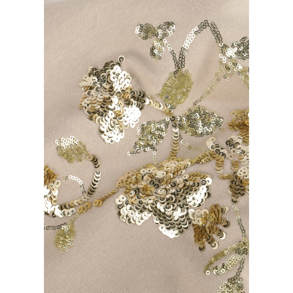 Summum Woman Beige Embellished Cropped Sweater Beige Dames