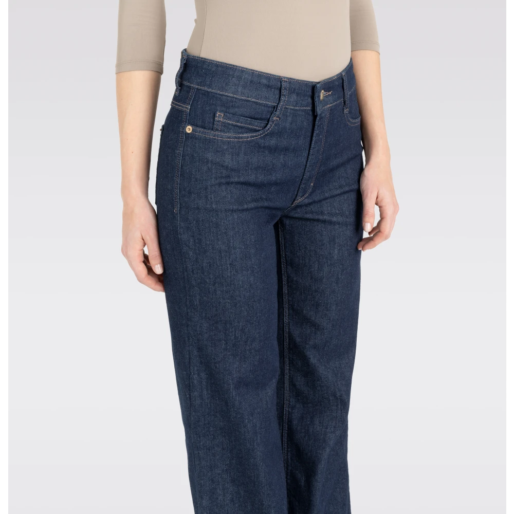 MAC Wijde Stretch Denim Jeans Blue Dames
